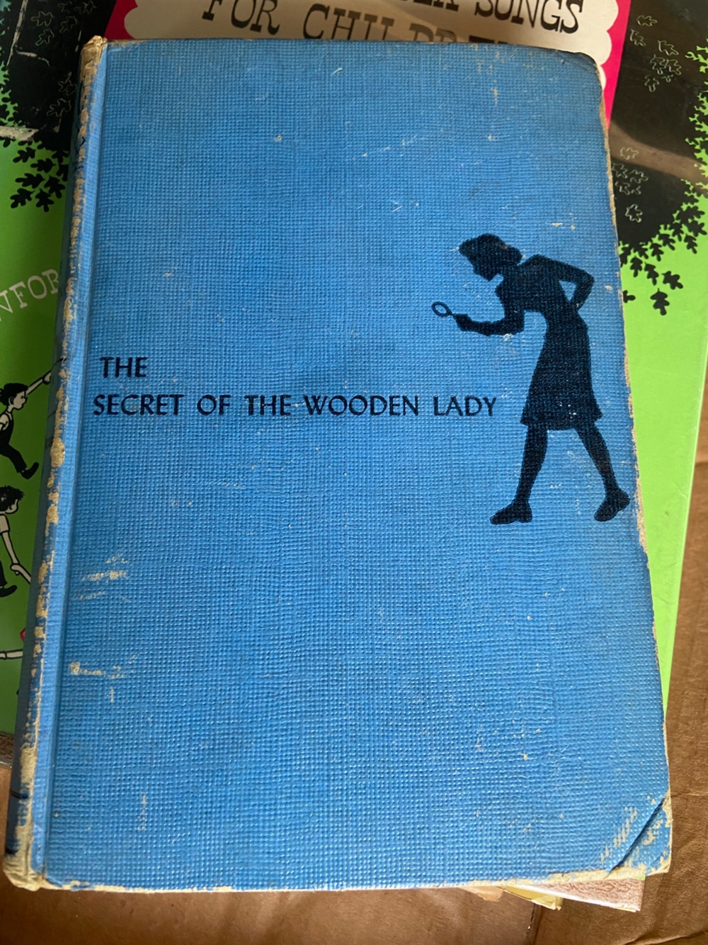Vintage 50s 1950s CLASSIC Secret of the Wooden Lady Blue Nancy Drew Mystery Book